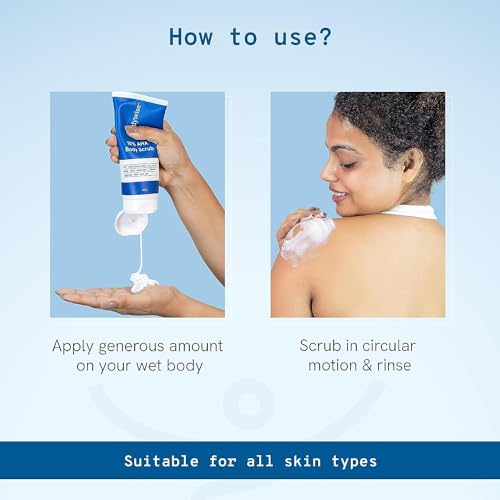 Image of Be Bodywise 10% AHA Body Scrub (200g) & UnderArm Roll On (50ml) | Exfoliates Skin, Reduces Tan, Ingrown Hair | Prevents Odour & Promotes Radiant Underarms | Paraben & SLS Free