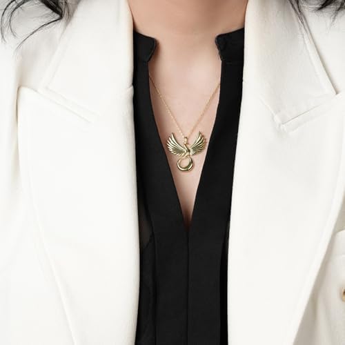 Taşsız Anka Kuşu Altın Kaplama Gümüş Kolye - Görsel 2