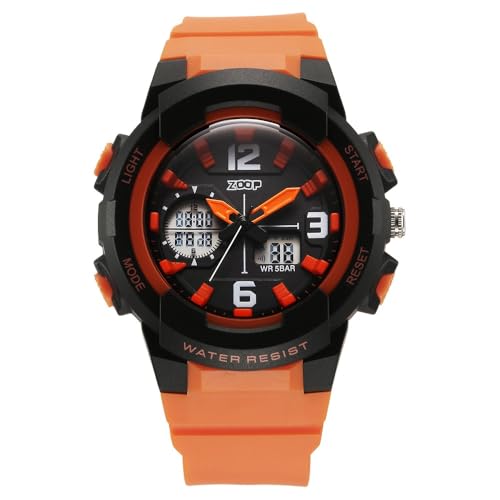 Image of Zoop Analog Digital Watch with Black Dial & Orange Strap for Boys Kids, from House of Titan - NT26026PP05W