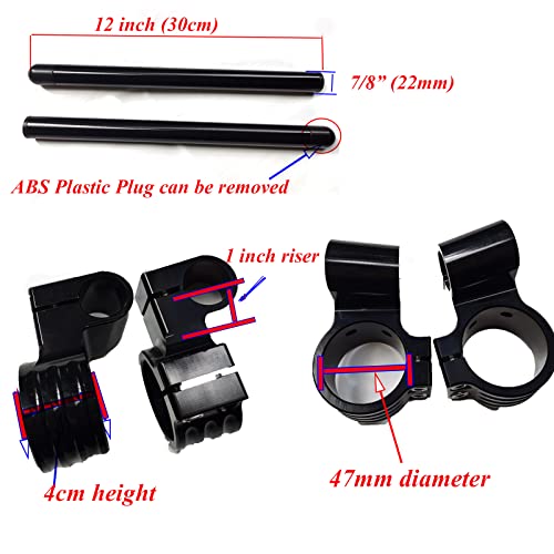 Hyepivot HY04-02 47Mm Clip On Handlebars 1 Inch Riser Fit 47Mm Fork Tube 7/8 Inch Motorcycle Bars thumb #7