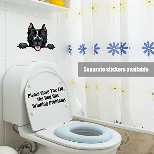 Put The Seat Down Toilet Stickers, Please Close The Lid, The Dog Has Drinking Problems, Please Close The Lid, Waterproof Toilet Tag Dog Decor Dog Stickers, Strong Adhesive Toilet Stickers (Colour)