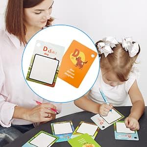 Miniatura 5 de Cuadro electrónico interactivo de pared del alfabeto  26 tarjetas de pintura al agua  Aprendizaje ABC para niños pequeños  Hablar español e inglés