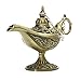 Healifty Quemador de Incienso de Metal lámpara de Aladdin lámpara de Aceite de Genio árabe mágico Titular de Incienso de aromaterapia decoración de la Mesa del hogar (Bronce)