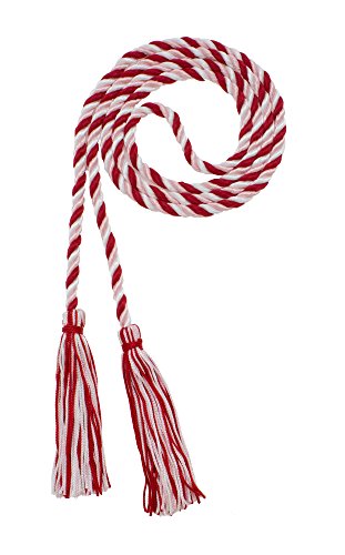 Image of Graduation Honor Cord - RED /LT Pink /White - Every School Color Available - Made in USA