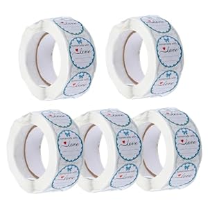 CLISPEED 5 Rollen Homemade with Love Etiketten