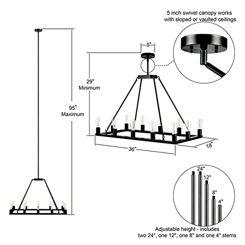 Lustre rustique suspendu pour éclairer un îlot de cuisine sombre