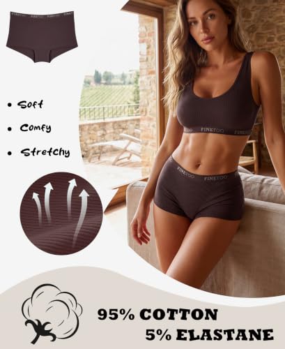 Image of Cotton Boyshort Underwear for Women Boxer Briefs Ladies BoyShorts Panties
