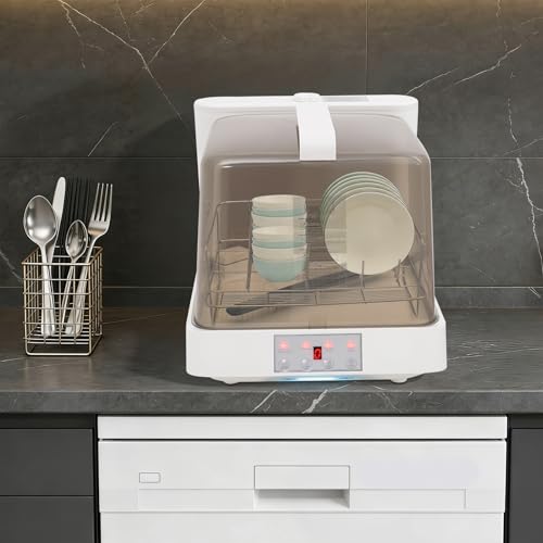 Image of Portable Countertop Dishwasher, 800W Mini Dishwasher 18.89x14.96x15.74in Dish Washing Machine with See-Through Window, Touch Control, 360 Lower Spraying for Small-Sized Houses (White-3)