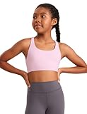 CRZ YOGA Niñas Butterluxe Capacitación Sostén Criss Cruz Sujetador Deportivo Yoga Sujetador Adolescentes Bailar Cima Peonía Rosa M