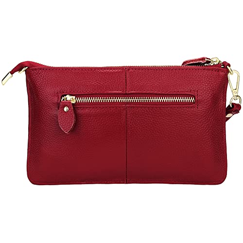 Image of Uromee Genuine Leather Wristlet Wallet Clutch Purses with Detachable Chain