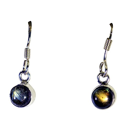 Boucles d'oreilles labradorite anti-allergie en argent pour peaux sensibles