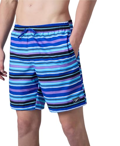 Image of Speedo Men's 4 Way Flex Essential Printed Watershorts with Side Pockets | Water Repellent | Internal Drawcord | Wide Waistband Swimming Trunks