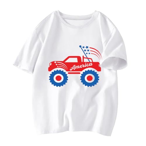 Boys 4th of July Shirts-Patriotic American Flag T-Shirts for Toddler Girls Kids Memorial Day USA Tees 2-7 Years