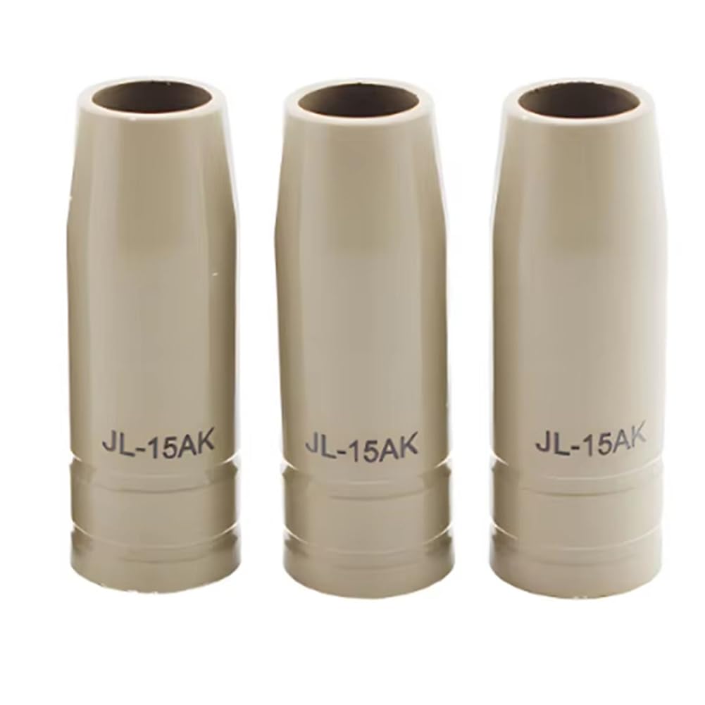 IJSDNVJNDX 3Pcs 15Ak Coating Protection Nozzle Torch Gas Nozzle Tip 15AK Non-Stick Welding Slag Welding Torch Nozzle Euro Style