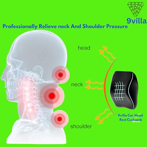Image of Car Neck Pillow for Neck Pain Relief and Cervical Support,Cars Seat Neck Pillow with 100% Pure Gel Memory Foam and Washable Cover,Headrest Pillow (Black Velvet, Car Neck Rest Pillow)
