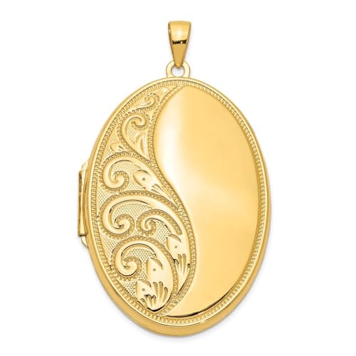 Auriga Fine Jewelry 14k Oval Heavy Weight Half Scroll Locket