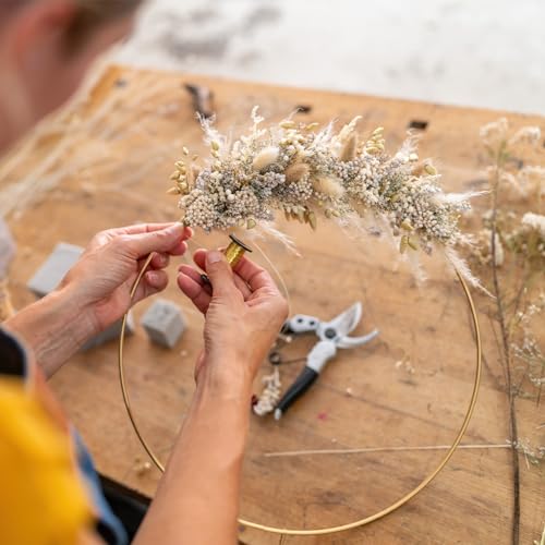 Aros de metal para atrapasueños y guirnaldas florales de boda PATIKIL, decoración de pared boho 7
