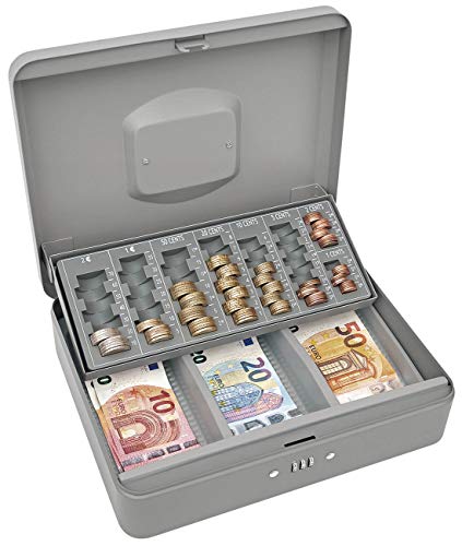 Caissette à monnaie avec compartiment billets et boîte de rangement à code WEDO