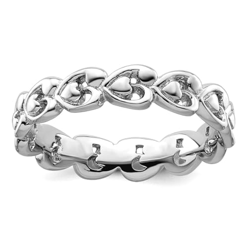 Bague empilable en argent motif cœur poli le cadeau romantique parfait pour elle