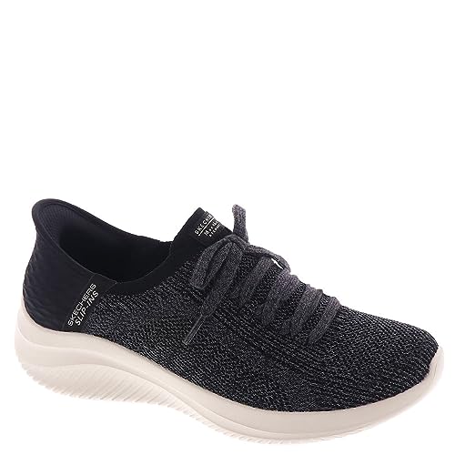 Skechers Martha Stewart x Slip-ins: Ultra Flex 3 Knit Slip-On Sneakers for Women, Black, 8