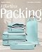 Compression Packing Cubes 6 Piece Set for Travel - Lightweight, Durable Clothes Organizer for Carry-On Luggage and Backpacks by TRIPPED Travel Gear (Dusty Teal and White)