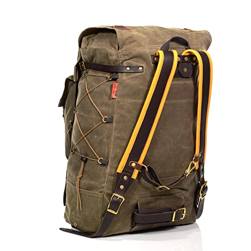 Frost River Isle Royale Bushcraft Backpack - Durable Waxed Canvas Outdoor Hiking Pack, 45 Liter, Field Tan #TOP3