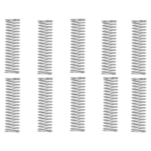 Boxonly Compression Spring 10pcs for Home, Machinery, Industrial, Lawn Mowers, Stainless Steel Compressed Spring 16mm OD 1.2mm Wire Size 40mm Free Length