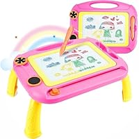 XFLYP Magnetic Drawing Board, Toddler Toys Age 1-3 Year Old Girls, Magnetic Doodle Board with Detachable Feet Educational Learning Toys Colorful Erasable Birthday Childrens Gift-