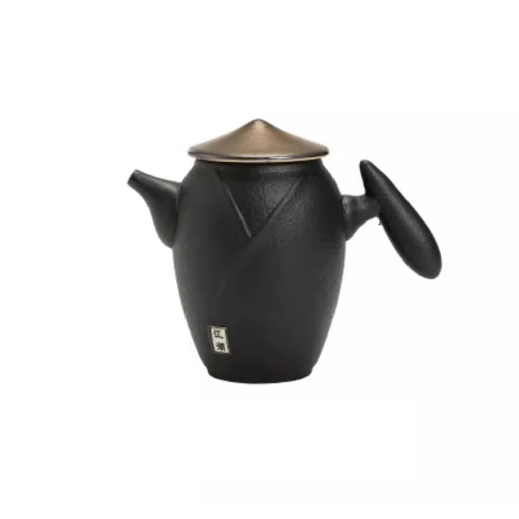 Teiera Nera retrò in Ceramica Creativa con Filtro per Uso Domestico, Piccolo Ufficio, Set da tè Kung Fu, teiera Singola