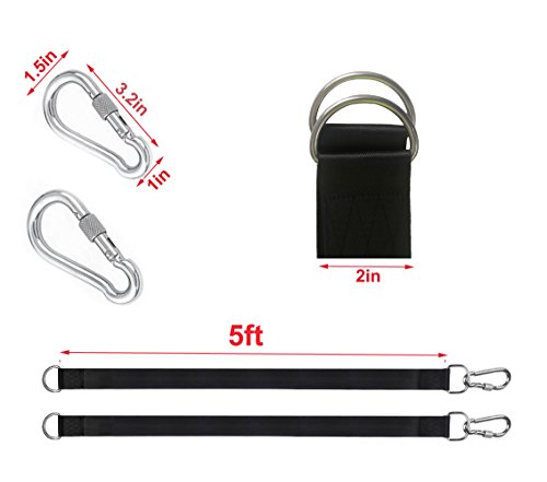 The Upgrade Welded Tree Swing Hanging Kit Holds 2100Lbs, Easy & Fast Swing Hanger Installation To Tree- 2 Strap & Snap Carabiner Hook, Perfect For Swings, Hammocks - 100% Weather/Waterproof (2 Pcs) #TOP1