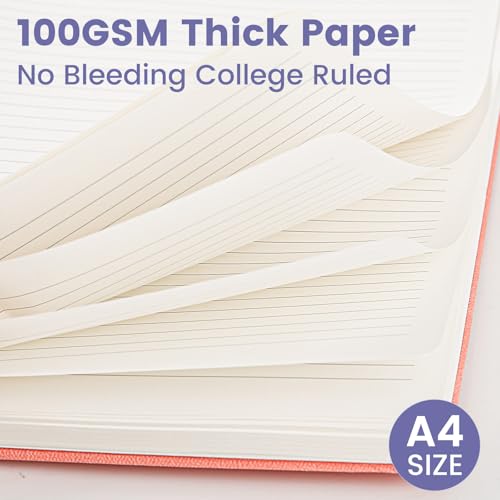 Image of Spiral Notebook - 8.5 x 10.98 Inch Large Hard Cover Notebook with Elastic Band & Pocket, 180 Pages, Lay Flat Wirebound Journal for Work, School, Planning & Note Taking Violet