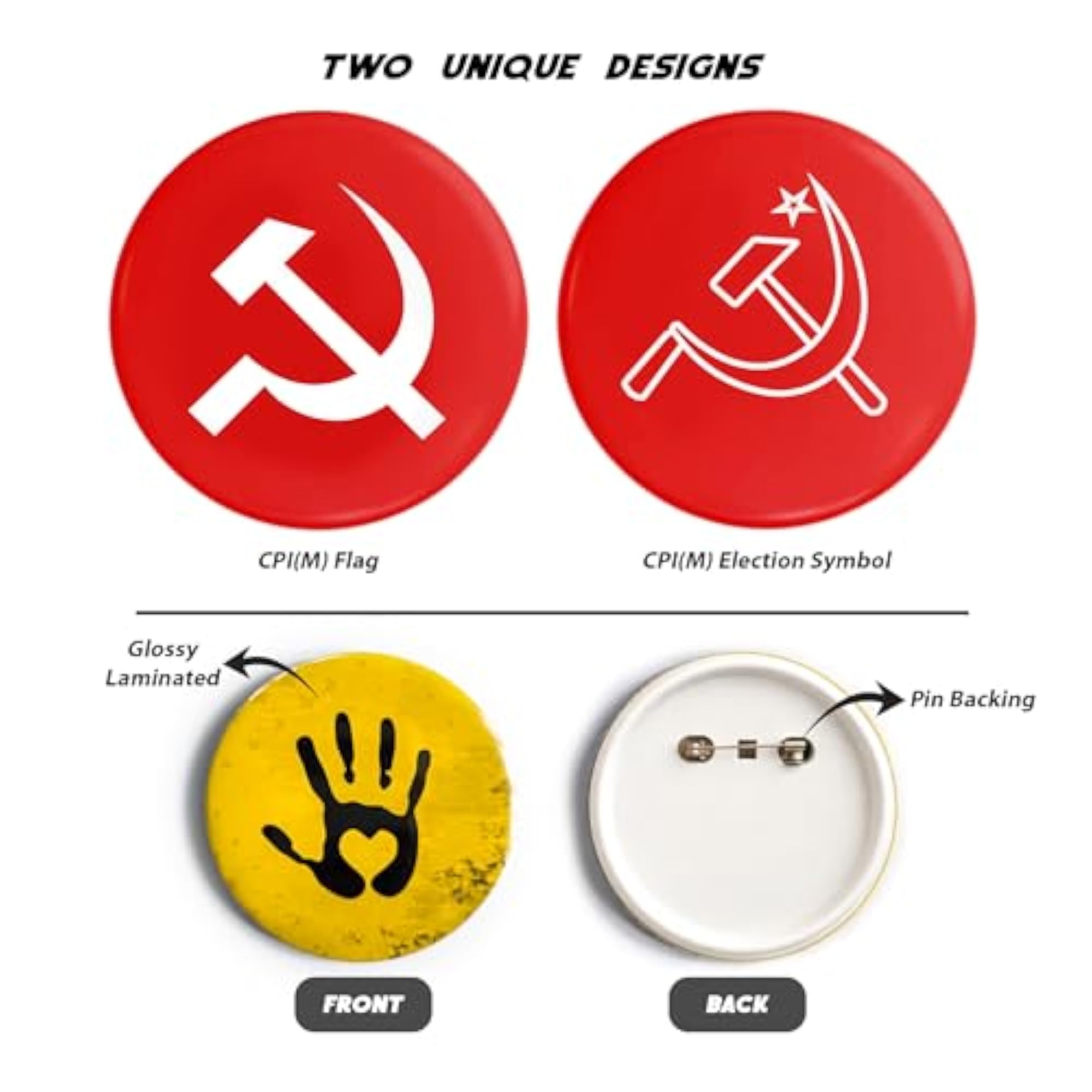 CPI(M) Round Pin Badge Pack of 2