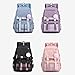 Roffatide Anime Print Business Casual Laptop Shoulders Backpack Hiking Travel Rucksack Daypacks 17 Inch Purple C (With Cute Pendants)