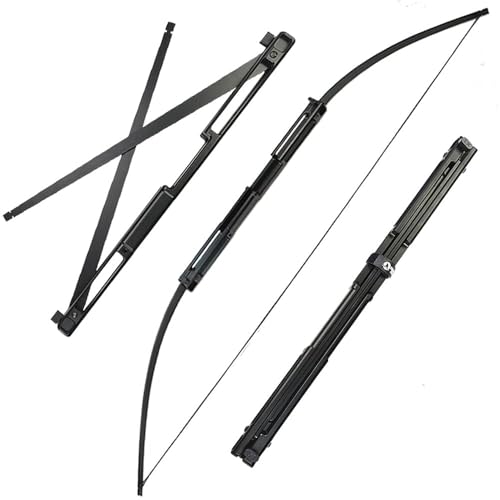 ZSHJGJR アーチェリー 弓 リカーブボウ 弓矢 35 55ポンド 折りたたみ式 サバイバル 弓 弓矢 練習用弓 弓道 弓 ロングボウ 棒と しても使用可能 アルミ製 高強度 (50ポンド)