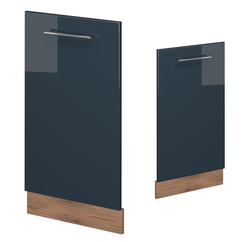 Vicco Panel przedni zmywarki "Fame-Line", Ciemnoniebieski połysk, 45 cm | BP Marmur, à combiner avec d'autres modules de la série Fame-Line