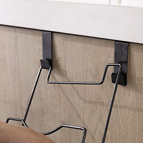 Lid Rack Household Wrought Iron Door Back Type Pot Cover Rack Storage Rack Free Perforation Wall Hanging Kitchen Rack (Color : Black) #TOP4