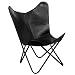 vidaXL Silla Mariposa de Cuero Verdadero Marrón BFK Butterfly Cómodo Asiento
