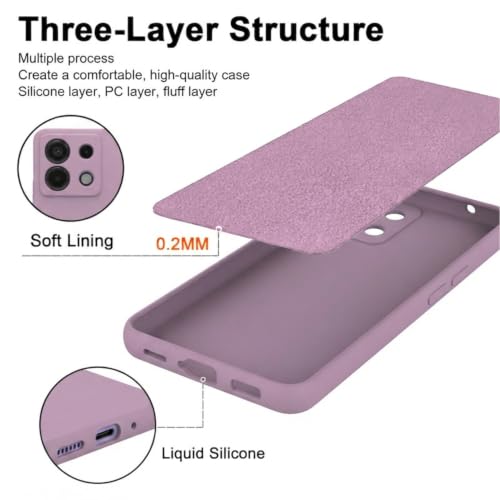 Image of Elzzi Microfiber Candy Case for Poco X6 5G / Mi Redmi Note 13 Pro 5G Smooth Touch Cushion Liquid Soft Silicone Gel Rubber Phone Cases Non-Slip Full Body Protective Shockproof Back Cover - OG Lilac
