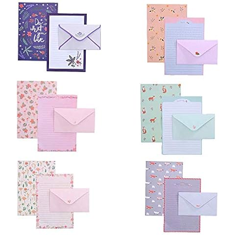 36 Pcs Beautiful Letter Paper and Envelopes Set Cover