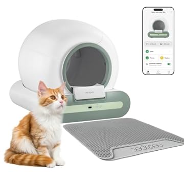 Caixa de areia para gatos com autolimpeza, caixa de areia automática para gatos de grande capacidade, caixa de areia para gatos com sensor de movimento inteligente e controle por APP para vários gatos