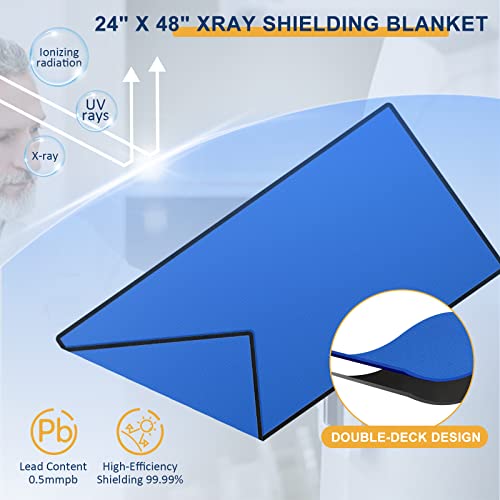 Image of 0.5mmpb Xray Lead Blanket Size 24 inch*48 inch- X-Ray Shielding Blanket - Lead Lined XRay Protection Blanket Shield Blue Color