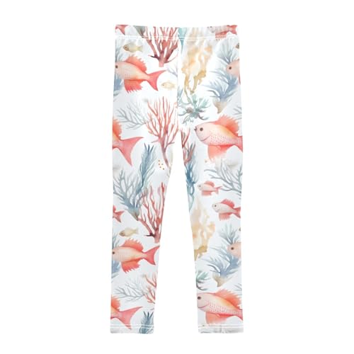 Girls' Leggings Pink Coral Fish Kids Yoga Tights Pants 1 Pack 208533762