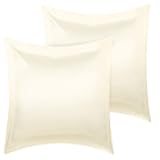 PiccoCasa 2 Pack Satin Pillowcase for Hair and Skin, Euro Sham Pillow Covers Soft Silky Oxford Pillow Cases with Envelope Closure European(26