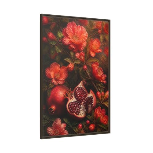 Cadre Toile Grenades Rouges 80x120 cm finition haut de gamme