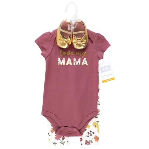 Image of Hudson Baby Unisex Baby Cotton Bodysuit, Pant and Shoe Set