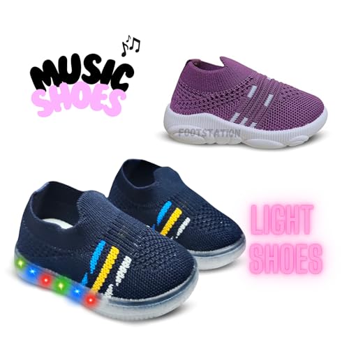 Image of Kids Trending Slip-On Shoes Combo, Pack of 2 (Light Shoe + Musical Shoe)