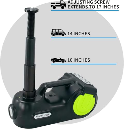 Image of JANVITHA DC 12V Electric Hydraulic Car Jack with Electric Impact Wrench Digital Tire Inflator and LED Light | Repair Tool Kit 5 in 1 Set | Weight Capacity 5 Ton |JCJDS5T-EM (Height Upto 17.7 Inches)