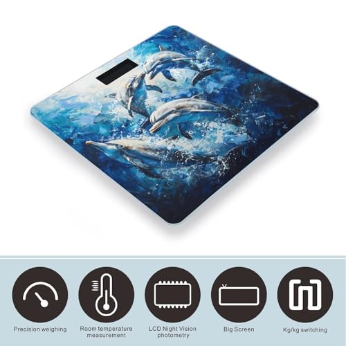 Báscula digital para baño Dolphins Art de vidrio templado miniatura 3