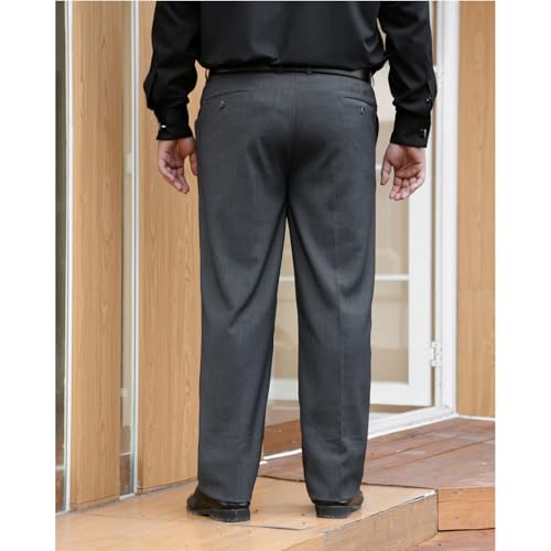 Mens Formal Trousers, Plus Size High Waist Casual Business Office Work Smart Straight Leg Pants Dress Pants Comfort Loose,9XL,Grey2