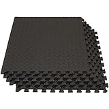 [リーディングエッジ] EVA ジョイントマット 大判 50cm 厚み1.2cm 6枚セット 約1.5×1.0m 床保護 ジョイント マット ブラック LE-GMT05B